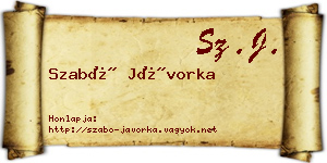 Szabó Jávorka névjegykártya